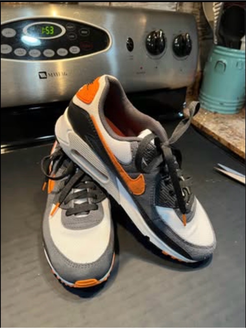 Nike Ladies Black, Gray & Orange Athletic Sneakers